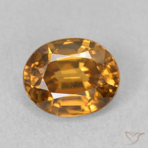 1.09ct Natural Marrón-oro Circón, Ovalada, VVS