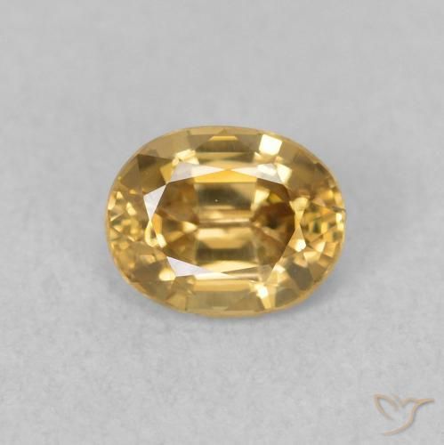 0.63ct Natural Dorado Circón, Ovalada, VVS