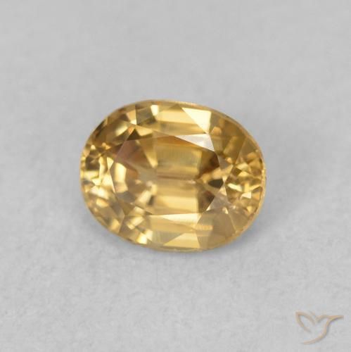 Circón Dorado natural de 0.63 ct, Ovalada, VVS