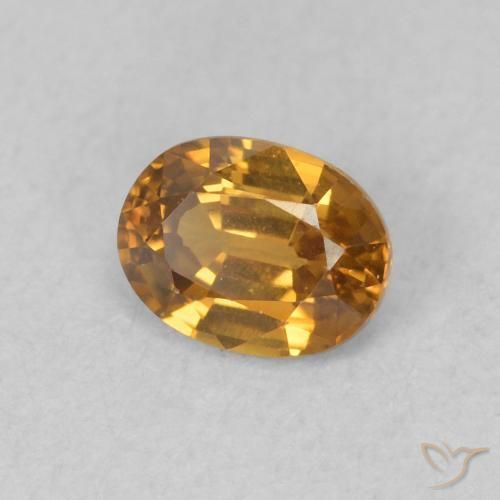 Circón Marrón-oro natural de 0.60 ct, Ovalada, VVS