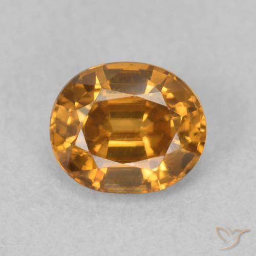 0.96ct Natural Marrón naranja Circón, Ovalada, VVS