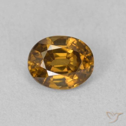 0.62ct Natural Marrón-oro Circón, Ovalada, VVS