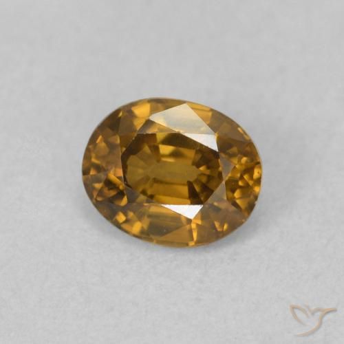 Circón Marrón-oro natural de 0.62 ct, Ovalada, VVS