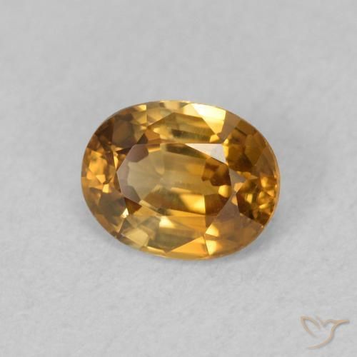 Circón Marrón-oro natural de 0.62 ct, Ovalada, VVS