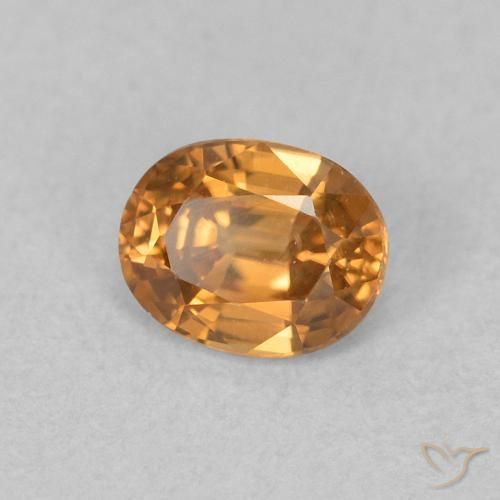 Circón Naranja medio natural de 0.65 ct, Ovalada, VVS
