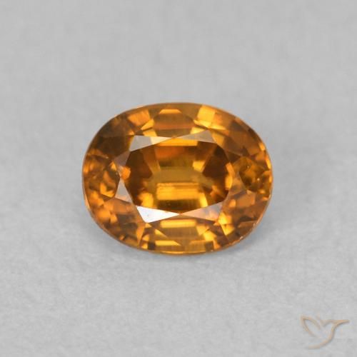 0.64ct Natural Marrón naranja Circón, Ovalada, VVS