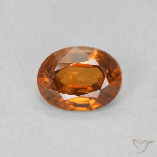0.52ct Natural Naranja medio Circón, Ovalada, VS