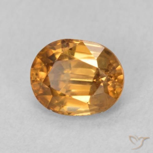 Circón Marrón naranja natural de 0.95 ct, Ovalada, VS