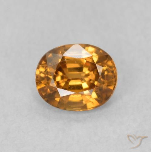 0.67ct Natural Marrón naranja Circón, Ovalada, VS