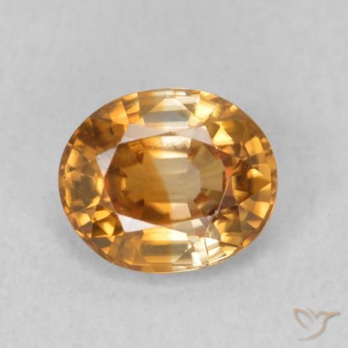 0.96ct Natural Marrón naranja Circón, Ovalada, VVS-VS