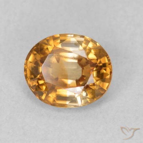Circón Marrón naranja natural de 0.96 ct, Ovalada, VVS-VS