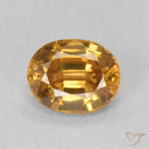 1.00ct Natural Marrón-oro Circón, Ovalada, VVS-VS