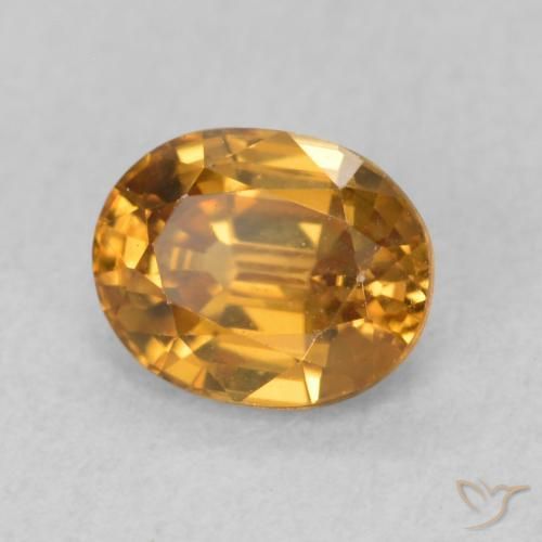 Circón Marrón-oro natural de 1.00 ct, Ovalada, VVS-VS