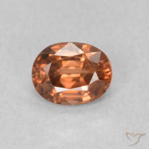 0.59ct Natural Naranja claro Circón, Ovalada, VVS-VS