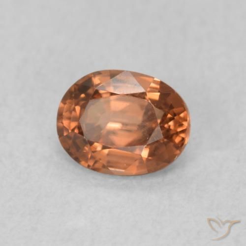 Circón Naranja claro natural de 0.59 ct, Ovalada, VVS-VS