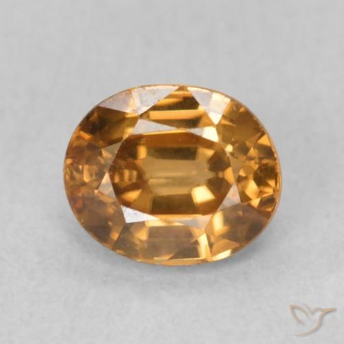 1.02ct Natural Marrón naranja Circón, Ovalada, VVS-VS