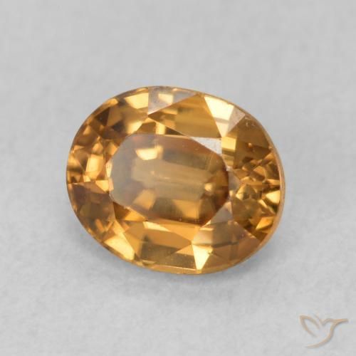 Circón Marrón naranja natural de 1.02 ct, Ovalada, VVS-VS