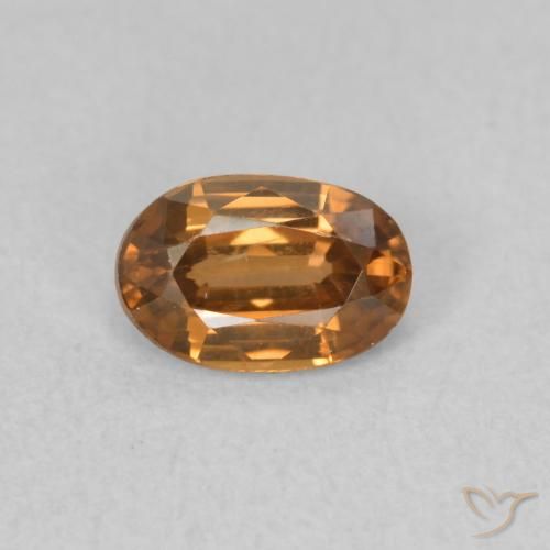0.75ct Natural Naranja medio Circón, Ovalada, VVS-VS