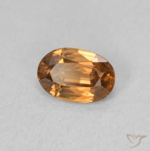 Circón Naranja medio natural de 0.75 ct, Ovalada, VVS-VS