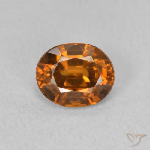 1.07ct Natural Medium Dark-Orange Circón, Ovalada, VVS