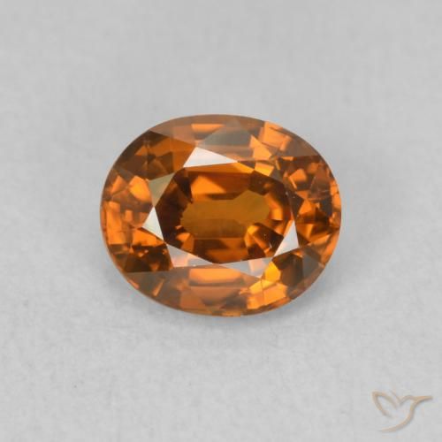 1.09ct Natural Naranja medio Circón, Ovalada, VVS