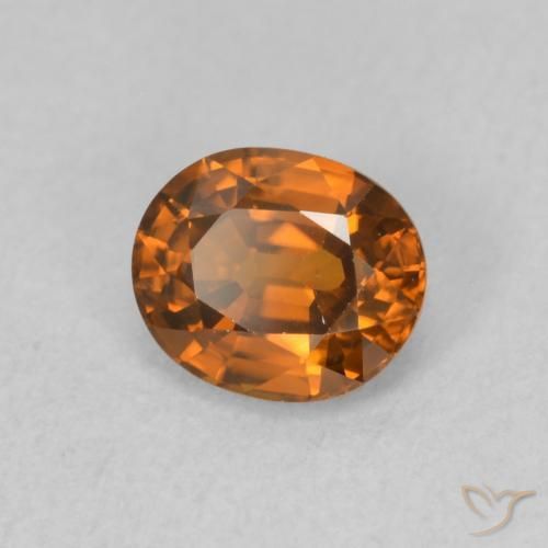 Circón Naranja medio natural de 1.09 ct, Ovalada, VVS