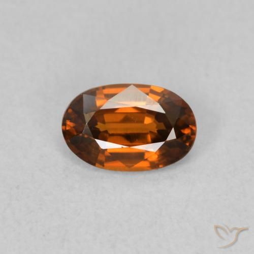 0.64ct Natural Naranja rojizo Circón, Ovalada, VVS
