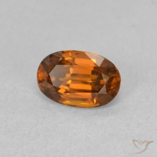 Circón Naranja medio natural de 0.80 ct, Ovalada, VVS