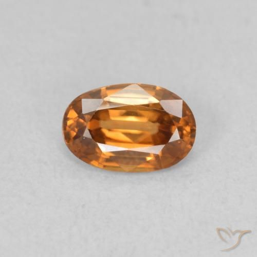0.64ct Natural Marrón naranja Circón, Ovalada, VVS