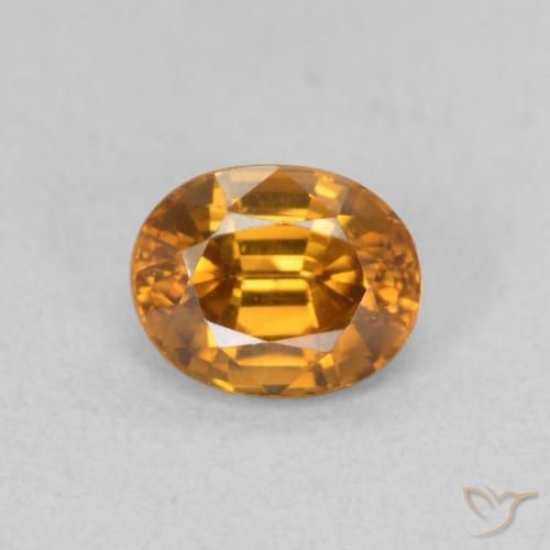 1.07ct Natural Naranja medio Circón, Ovalada, VVS