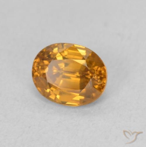 Circón Naranja medio natural de 1.07 ct, Ovalada, VVS