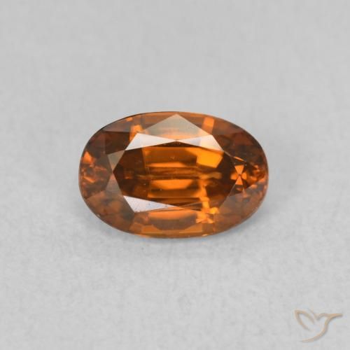 0.82ct Natural Medium Dark-Orange Circón, Ovalada, VVS