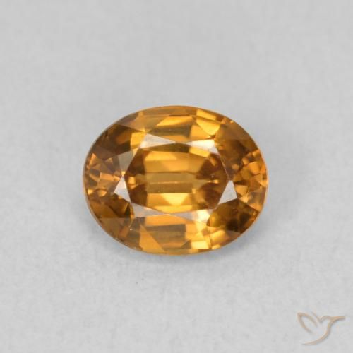 0.94ct Natural Naranja medio Circón, Ovalada, VVS