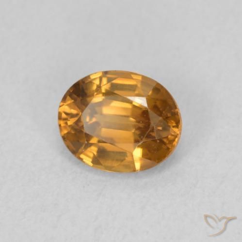 Circón Naranja medio natural de 0.94 ct, Ovalada, VVS
