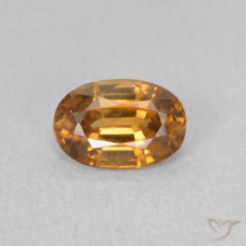0.80ct Natural Naranja medio Circón, Ovalada, VVS