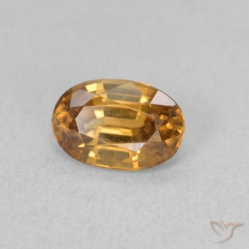 Circón Naranja medio natural de 0.80 ct, Ovalada, VVS