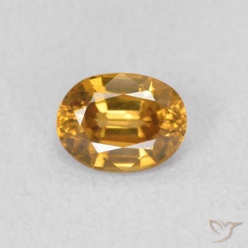 0.59ct Natural Oro Circón, Ovalada, VVS