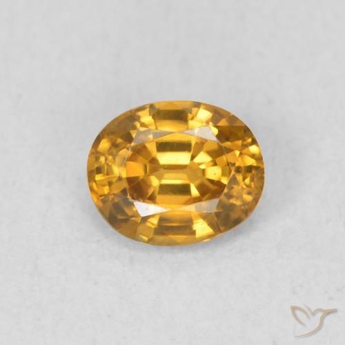 0.57ct Natural Dorado oscuro Circón, Ovalada, VVS
