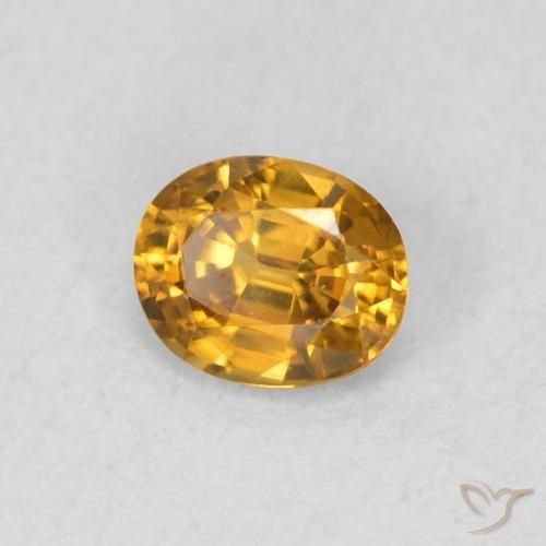 Circón Dorado oscuro natural de 0.57 ct, Ovalada, VVS