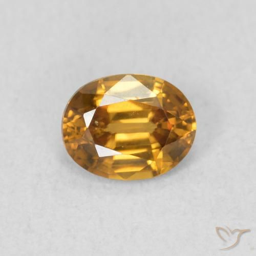 0.58ct Natural Marrón-oro Circón, Ovalada, VVS