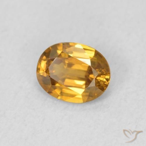 Circón Marrón-oro natural de 0.58 ct, Ovalada, VVS
