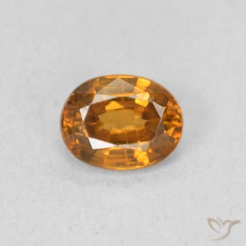 Circón Naranja terroso natural de 0.60 ct, Ovalada, VS