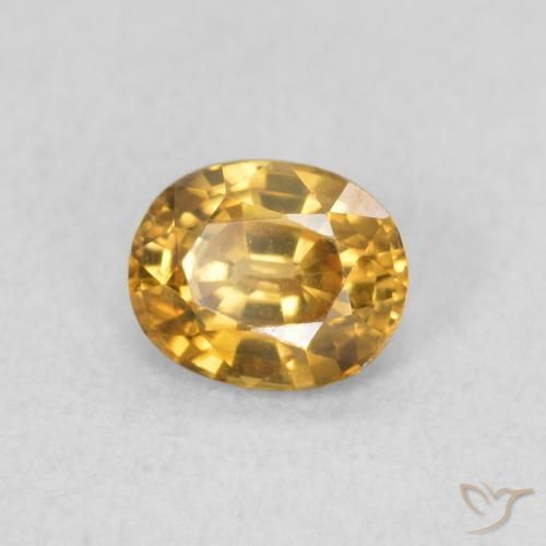 Circón Dorado marrón natural de 0.65 ct, Ovalada, VS