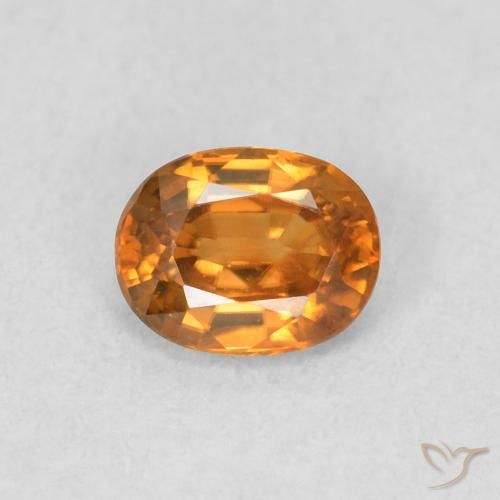 0.61ct Natural Naranja medio Circón, Ovalada, VVS-VS