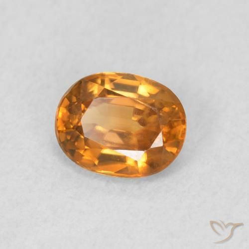 Circón Naranja medio natural de 0.61 ct, Ovalada, VVS-VS