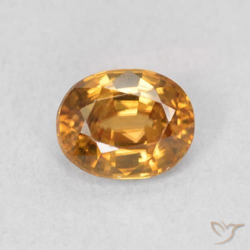 0.64ct Natural Dorado marrón Circón, Ovalada, VVS-VS