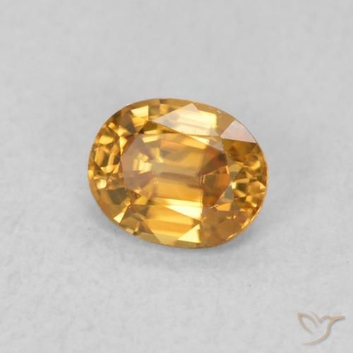 Circón Naranja medio natural de 0.62 ct, Ovalada, VVS