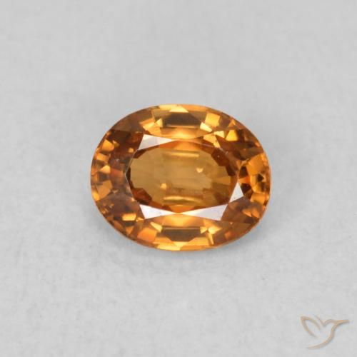 0.61ct Natural Naranja medio Circón, Ovalada, VVS