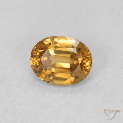 Circón Naranja medio natural de 0.61 ct, Ovalada, VVS