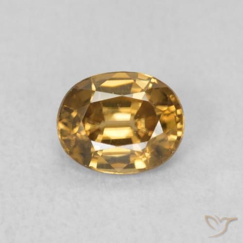 0.64ct Natural Marrón-oro Circón, Ovalada, VVS